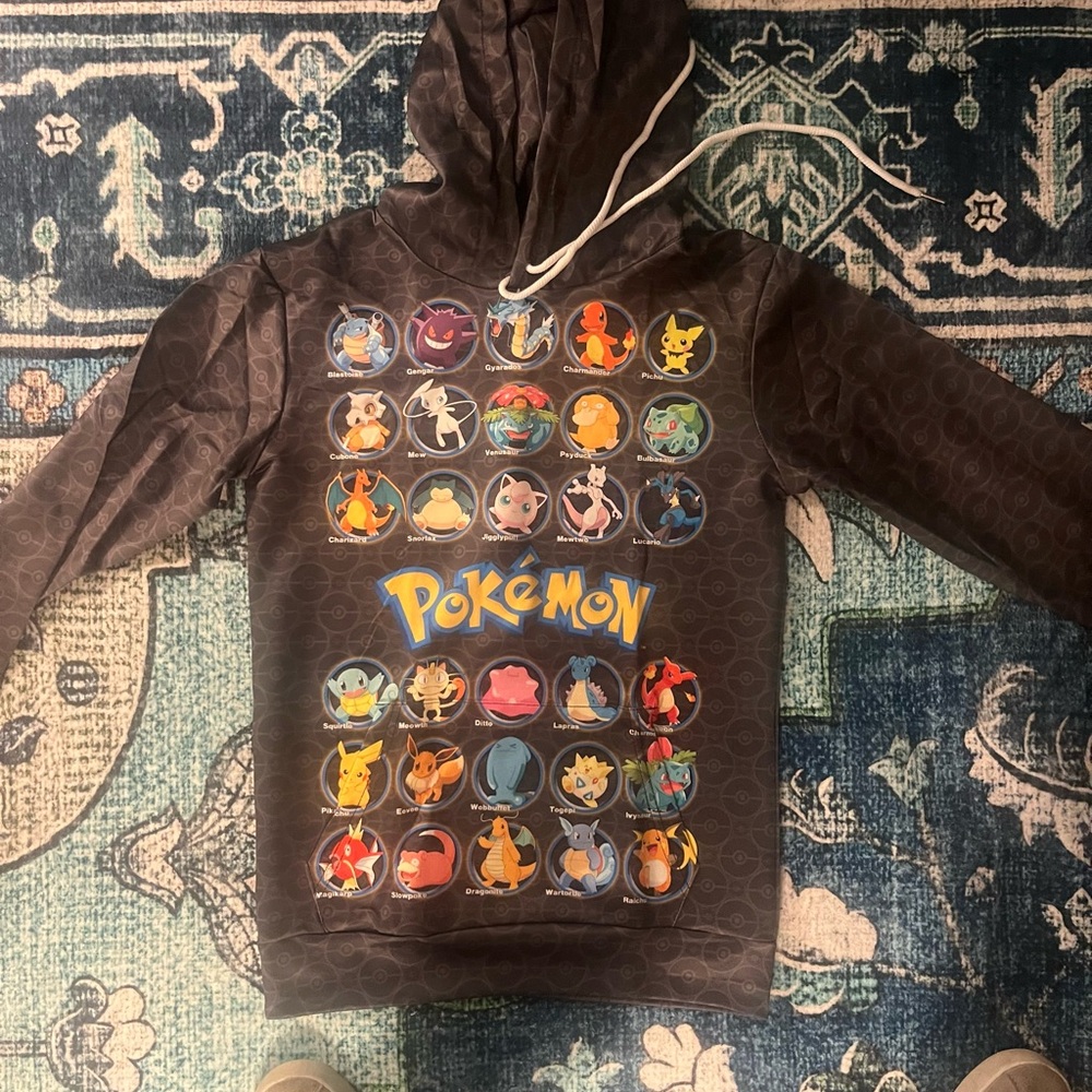 Pokemon Kids Hoodie - Gray with Colorful Characters